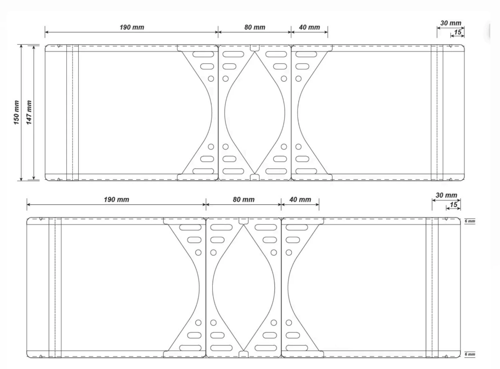 Standard shipping box technical drawing - 30x20x40 cm